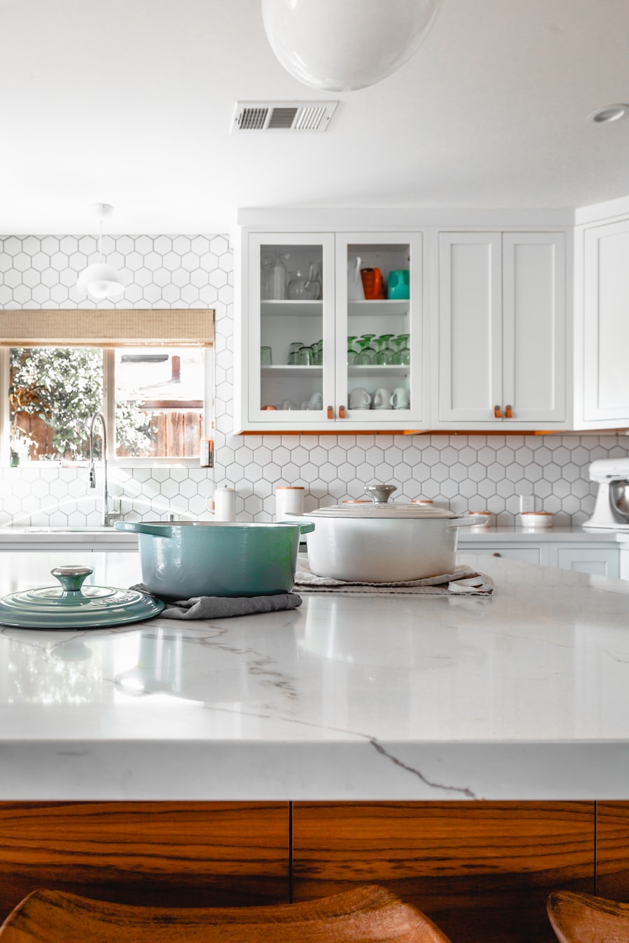 Bright, spotless modern kitchen after professional deep clean — gleaming countertops and stainless steel
